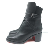 Christian Louboutin Karistrap Ankle Boots Black Leather Size 38.5