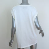 Gucci Shooting Star T-Shirt Cream Cotton Size Large Cap Sleeve Top