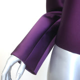 LESET Bobbi Crop Jacket Aubergine Heavyweight Satin Size Small