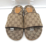 Gucci GG Supreme Slide Sandals Beige Monogram Canvas Size 7