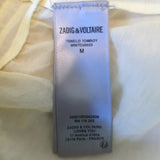 Zadig & Voltaire Tonelo Tomboy Ruffled Lace-Trim Top Butter Size Medium