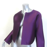 LESET Bobbi Crop Jacket Aubergine Heavyweight Satin Size Small