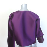 LESET Bobbi Crop Jacket Aubergine Heavyweight Satin Size Small