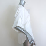 Chloe V-Neck Blouse Milk Crepe Size 40 Short Sleeve Top