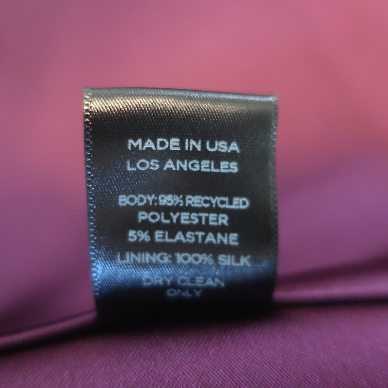 LESET Bobbi Crop Jacket Aubergine Heavyweight Satin Size Small