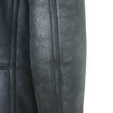 Theory Shearling-Lined Hooded Duffle Coat Black Sheepskin Size Medium