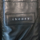 Theory Shearling-Lined Hooded Duffle Coat Black Sheepskin Size Medium