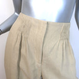 TWP Mini-Pleat High Rise Wide Leg Trousers Safari Beige Linen Size 4 NEW