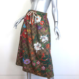 Gucci GG Flora Print Jersey Midi Skirt Brown/Multicolor Size Small