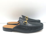 Gucci Open Roos Backless Horsebit Loafers Black Leather Size 7.5 NEW