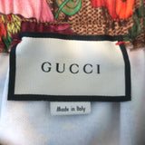 Gucci GG Flora Print Jersey Midi Skirt Brown/Multicolor Size Small