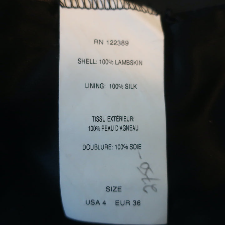 The Row Leather Zip-Front Jacket Black Size 4