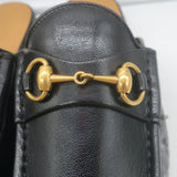 Gucci Open Roos Backless Horsebit Loafers Black Leather Size 7.5 NEW