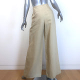 TWP Mini-Pleat High Rise Wide Leg Trousers Safari Beige Linen Size 4 NEW