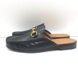 Gucci Open Roos Backless Horsebit Loafers Black Leather Size 7.5 NEW