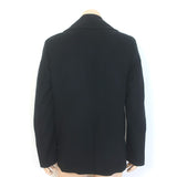 Alexander McQueen Embroidered Patch Peacoat Black Wool-Cashmere Size 50