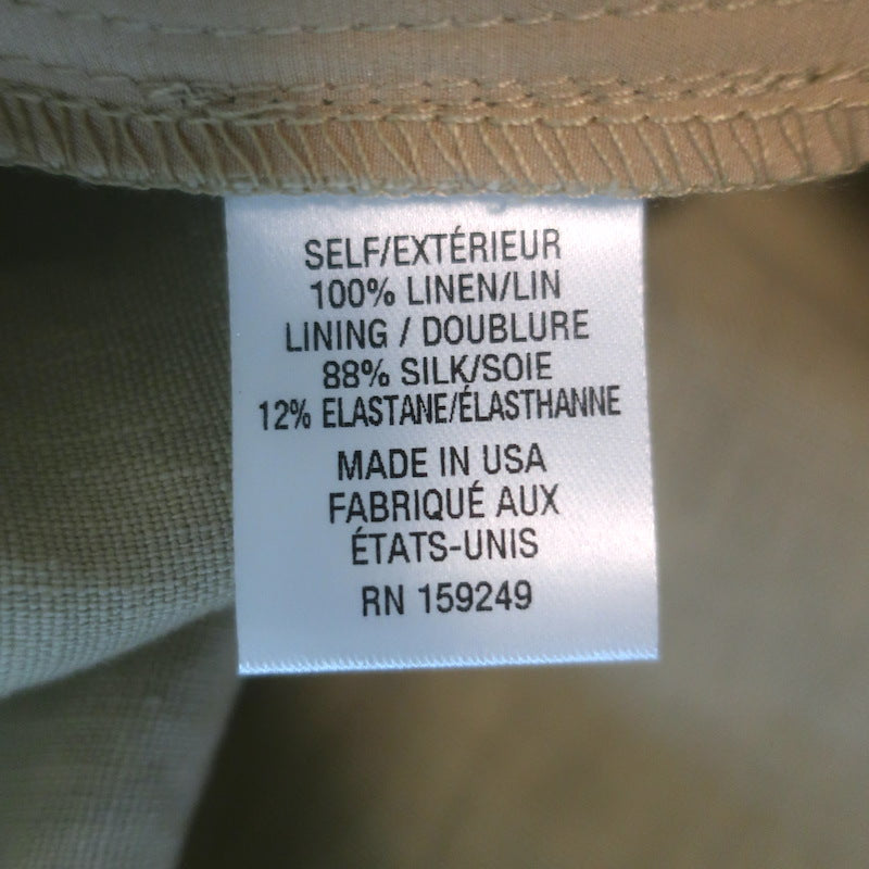 TWP Mini-Pleat High Rise Wide Leg Trousers Safari Beige Linen Size 4 NEW