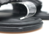 J.Crew Menorca Scrunchie-Strap Flat Slide Sandals Black Leather Size 9 NEW