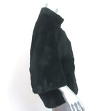 Pologeorgis Short Sleeve Fur Jacket Black Size Medium