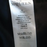 Alexander McQueen Embroidered Patch Peacoat Black Wool-Cashmere Size 50