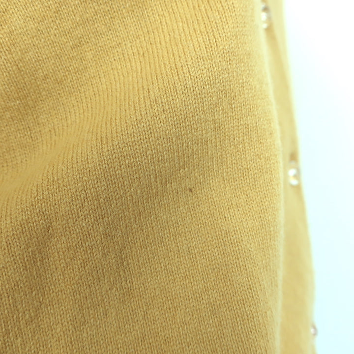 Marc Jacobs Beaded Cardigan Yellow Wool-Cashmere Size Small