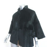 Pologeorgis Short Sleeve Fur Jacket Black Size Medium