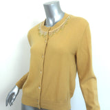 Marc Jacobs Beaded Cardigan Yellow Wool-Cashmere Size Small