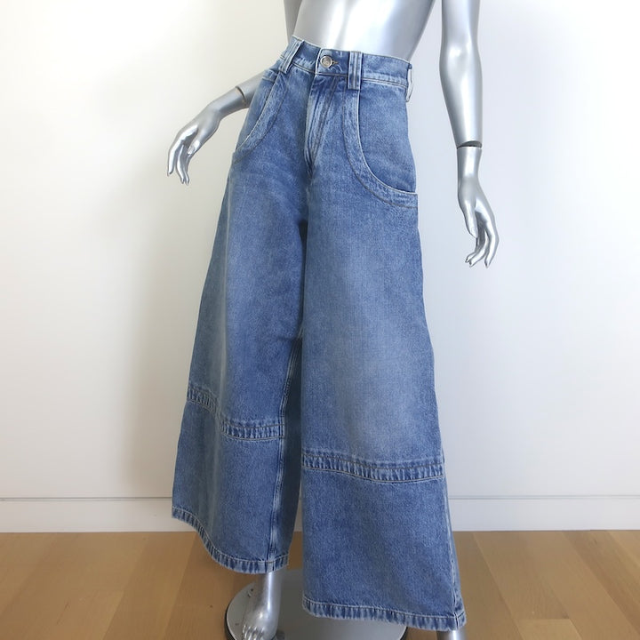 Maison Margiela Diane Keaton Wide Leg Jeans Blue Denim Size 40