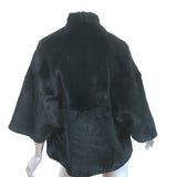 Pologeorgis Short Sleeve Fur Jacket Black Size Medium