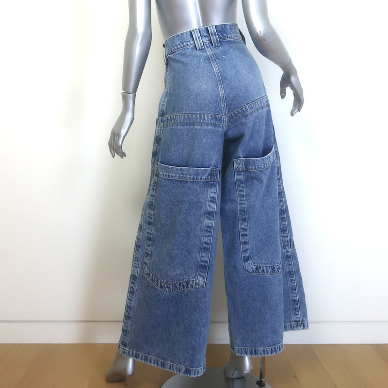 Maison Margiela Diane Keaton Wide Leg Jeans Blue Denim Size 40