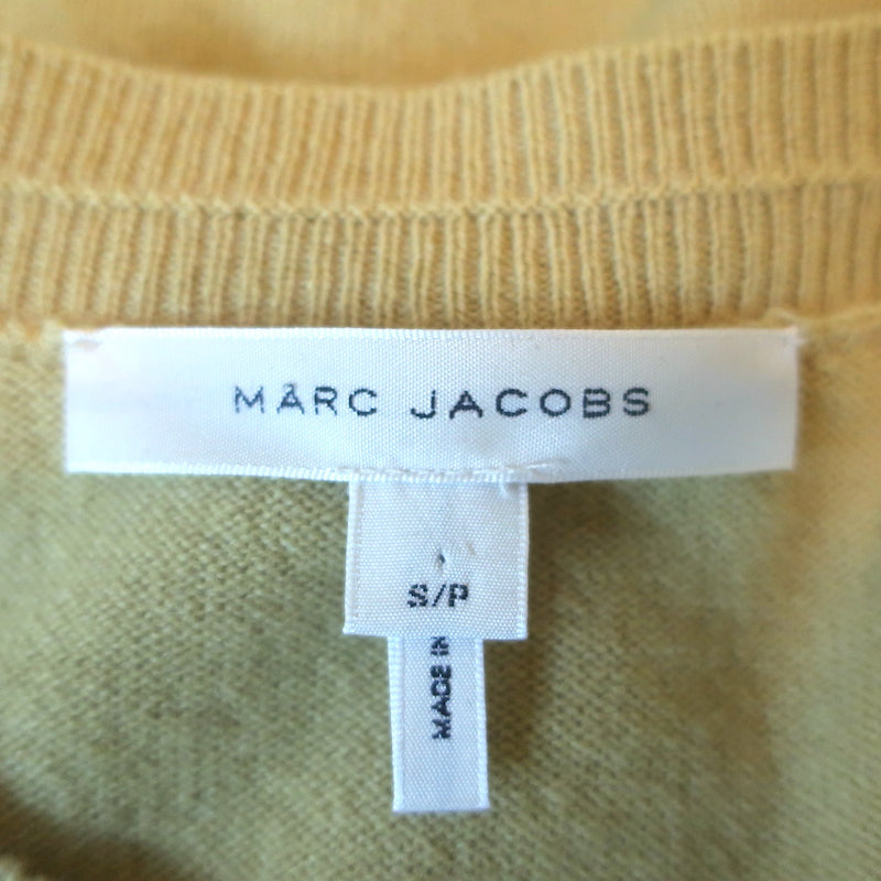 Marc Jacobs Beaded Cardigan Yellow Wool-Cashmere Size Small