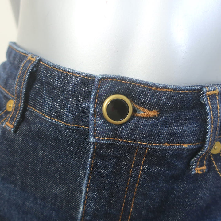 KHAITE Abigail Stretch Denim High Waist Jeans Lansing Dark Blue Size 27