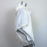 Moncler Zip Up Hoodie White Cotton & Nylon Size Extra Small Short Sleeve Jacket
