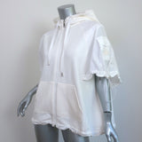 Moncler Zip Up Hoodie White Cotton & Nylon Size Extra Small Short Sleeve Jacket