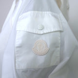 Moncler Zip Up Hoodie White Cotton & Nylon Size Extra Small Short Sleeve Jacket