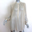 Gucci Half-Button Blouse Beige Semi-Sheer Cotton Size 40 Long Sleeve Tunic Top