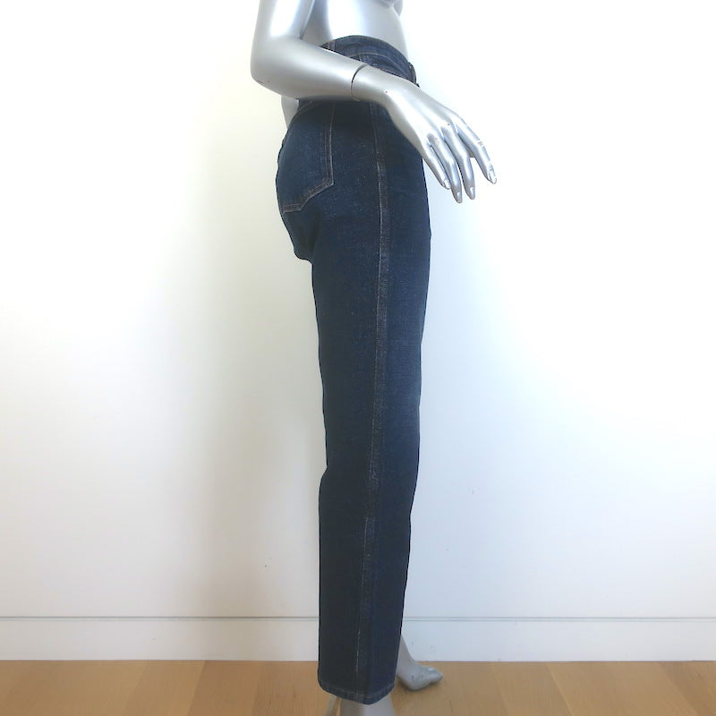 KHAITE Abigail Stretch Denim High Waist Jeans Lansing Dark Blue Size 27