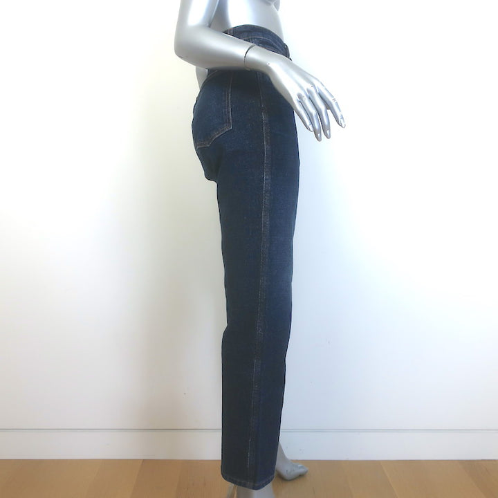 KHAITE Abigail Stretch Denim High Waist Jeans Lansing Dark Blue Size 27