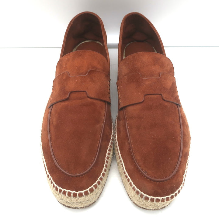 Hermes Trip Espadrilles Marron Teck Suede Size 42