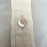 Gucci Half-Button Blouse Beige Semi-Sheer Cotton Size 40 Long Sleeve Tunic Top