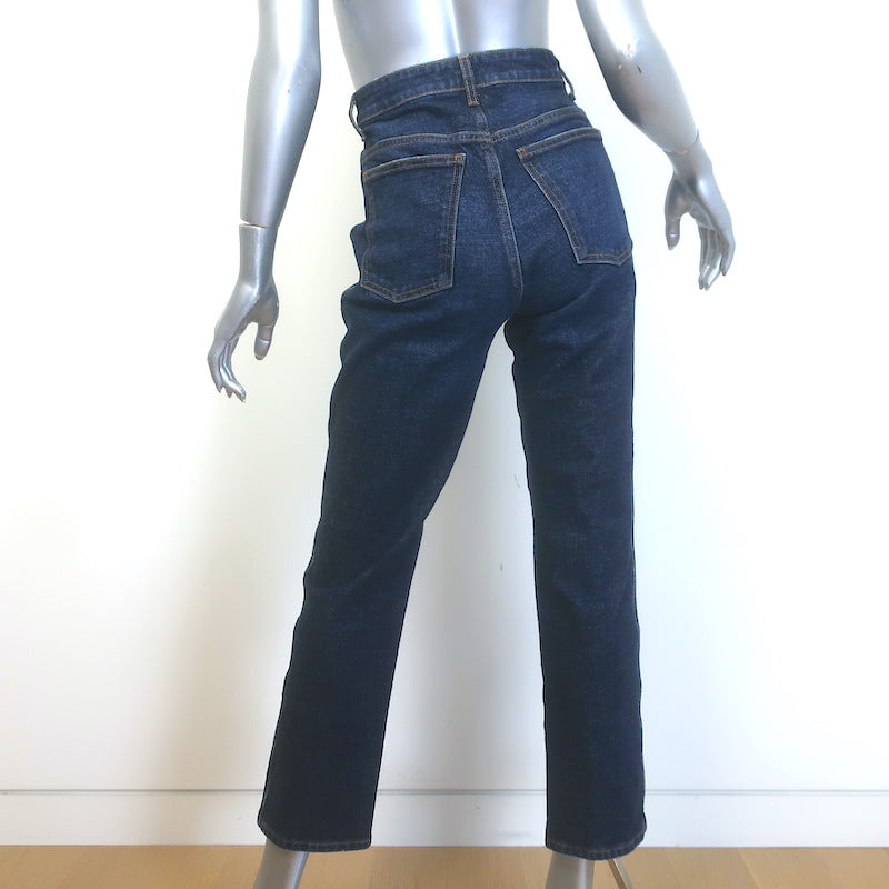 KHAITE Abigail Stretch Denim High Waist Jeans Lansing Dark Blue Size 27