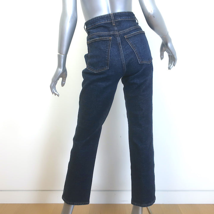 KHAITE Abigail Stretch Denim High Waist Jeans Lansing Dark Blue Size 27