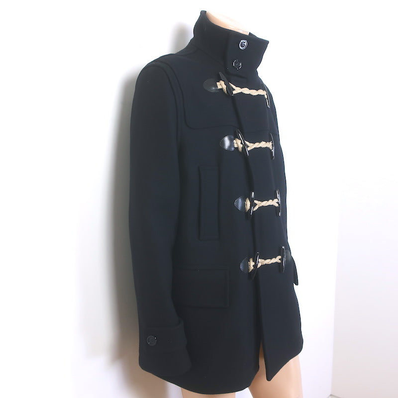 Burberry Prorsum Rope-Toggle Duffle Coat Black Wool Felt Size Extra Extra Large
