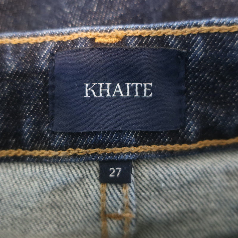 KHAITE Abigail Stretch Denim High Waist Jeans Lansing Dark Blue Size 27