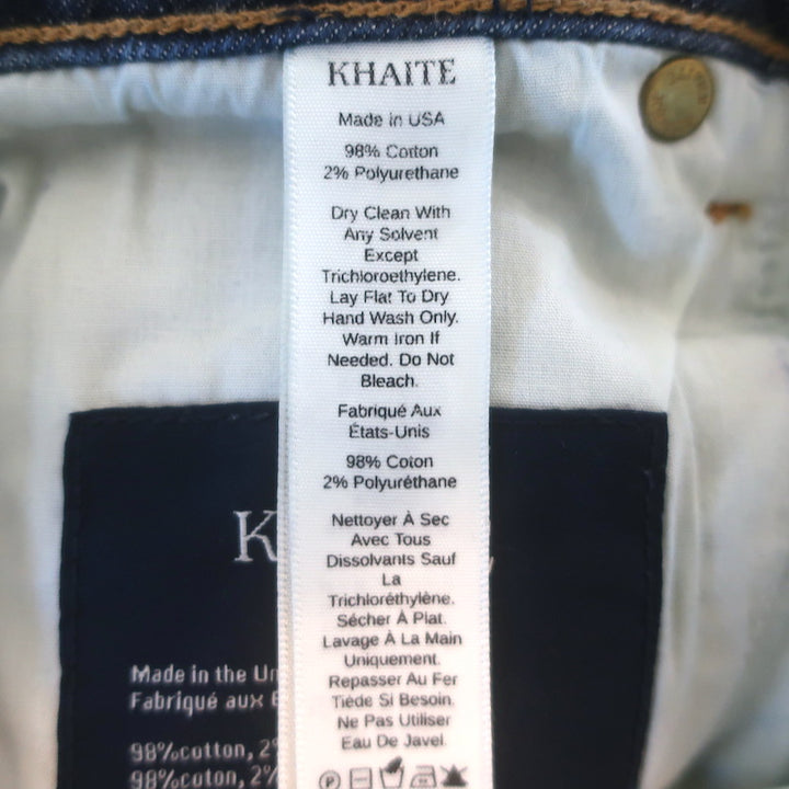 KHAITE Abigail Stretch Denim High Waist Jeans Lansing Dark Blue Size 27