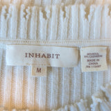 Inhabit Fringed Neck Sweater Cream Wool-Cashmere Ribbed Knit Size Medium