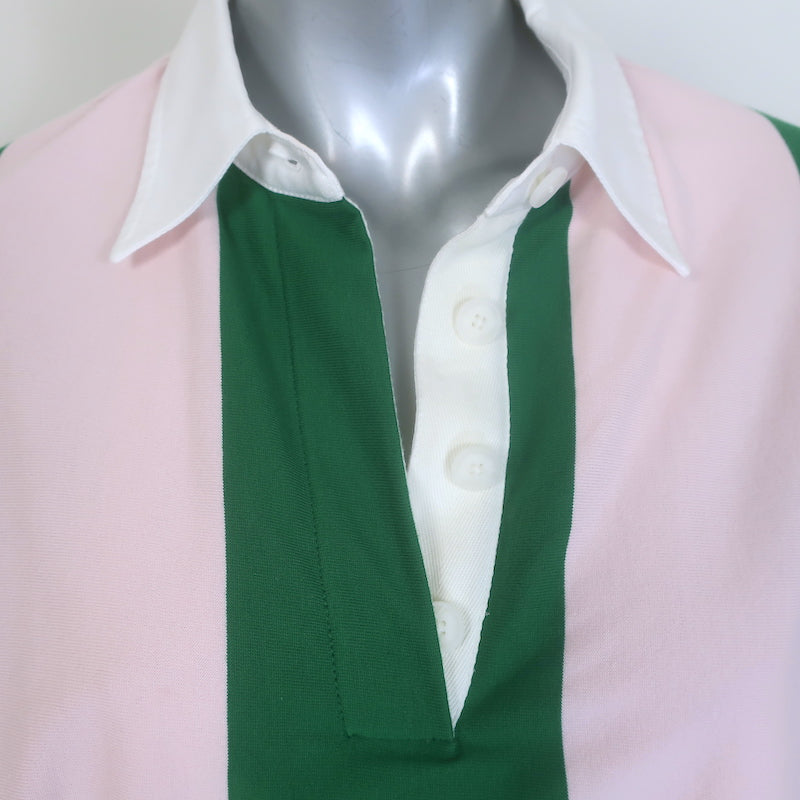 3.1 Phillip Lim Rugby Combo Lace-Trim Mini Dress Green/Blush Size Small NEW