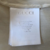 Gucci Half-Button Blouse Beige Semi-Sheer Cotton Size 40 Long Sleeve Tunic Top