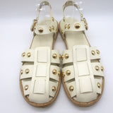 Freda Salvador Sera Fisherman Sandals Cream Leather Size 8