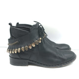 Freda Salvador Star Fringe Overlay Jodhpur Boots Black Leather Size 9.5